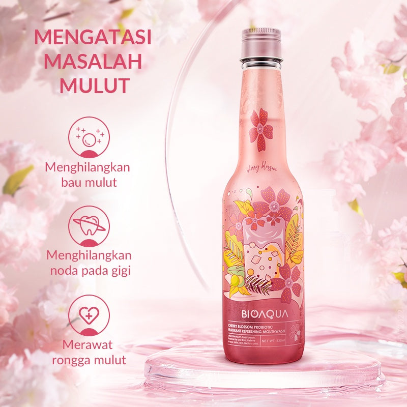 BIOAQUA Cherry Blossom Probiotic Fragrant Refreshing Mouthwash 330ml