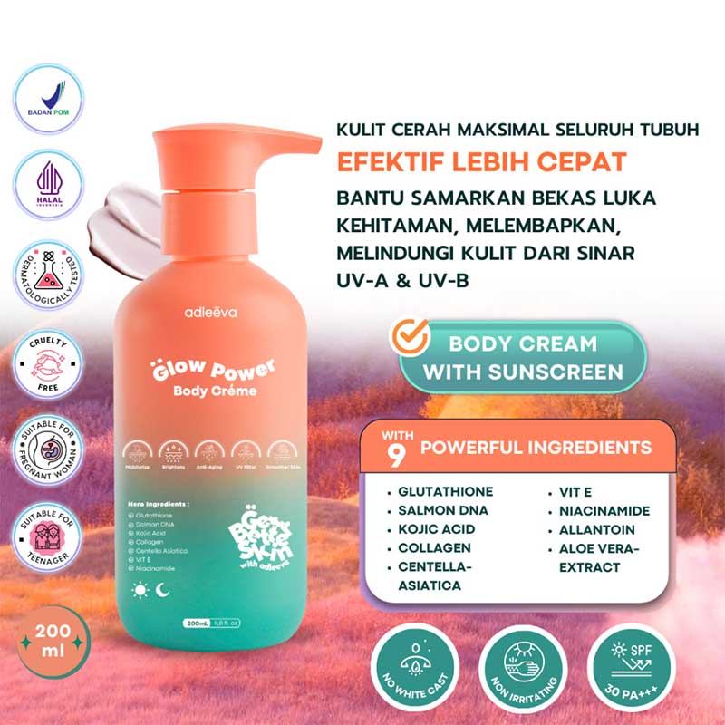 Adleeva Glow Power Body Cream | 200 ml