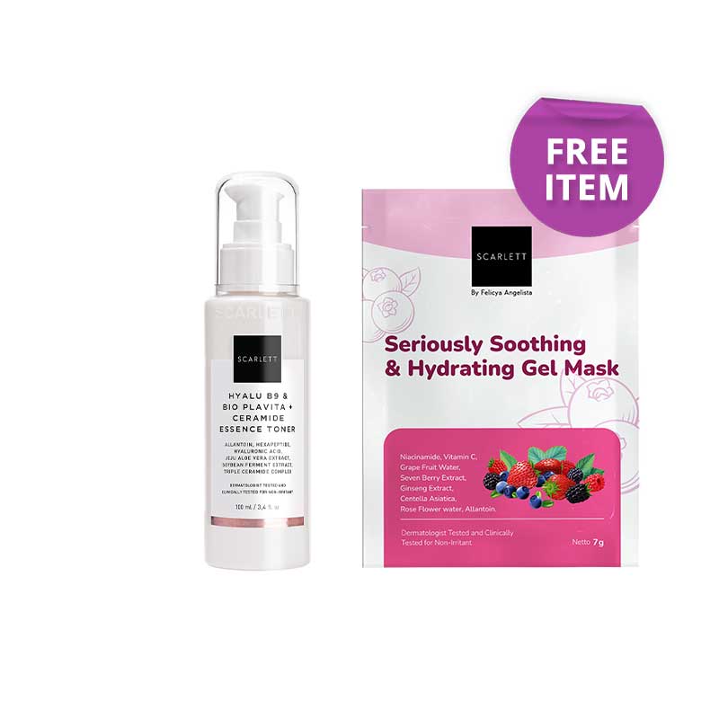 [Combo] Scarlett Whitening Age Delay Essence Toner + Free Scarlett Seriuosly Soothing & Hydrating Mask (Sachet)