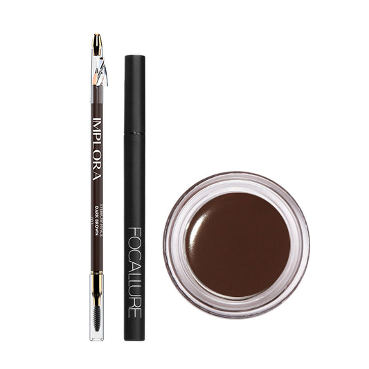 [Combo] Focallure Eyeliner FA13 + Brows Gel Cream FA23#3 + [Free] Y.O.U Color Stay Matte Lipstick 01 Kelly