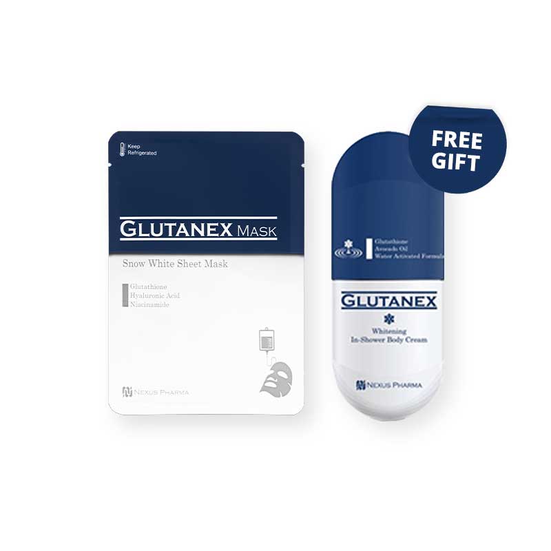 [Combo] Glutanex Snow White Sheet Mask + Glutanex Sachet In-Shower Body Cream