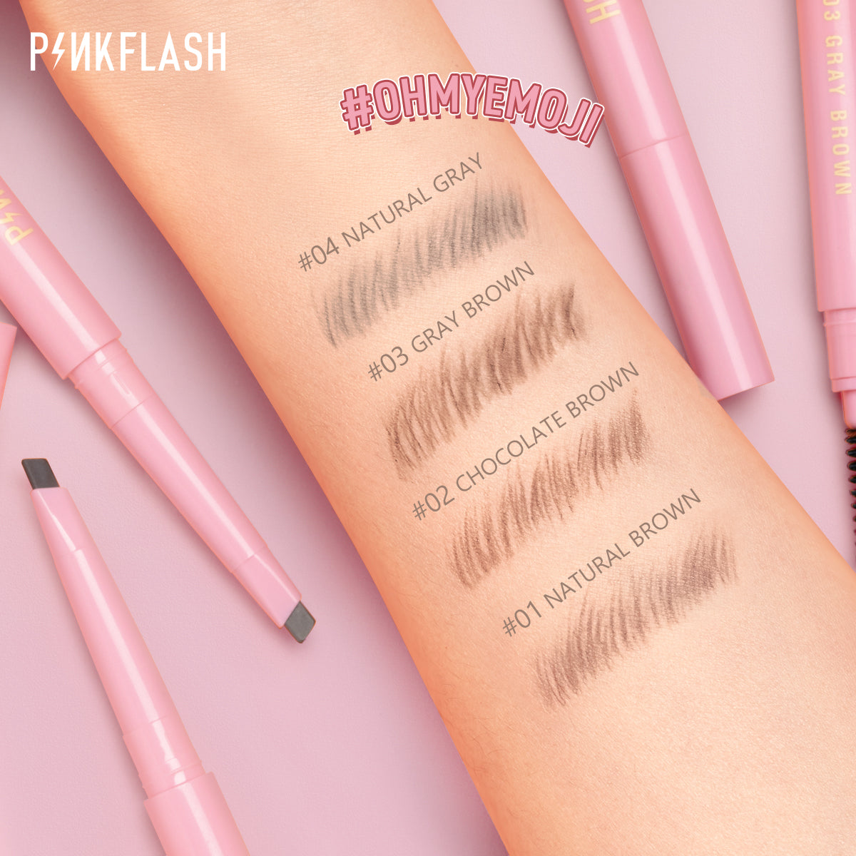 Pinkflash Waterproof Auto Eyebrow Pencil PF-E09 - #02 Chocolate Brown