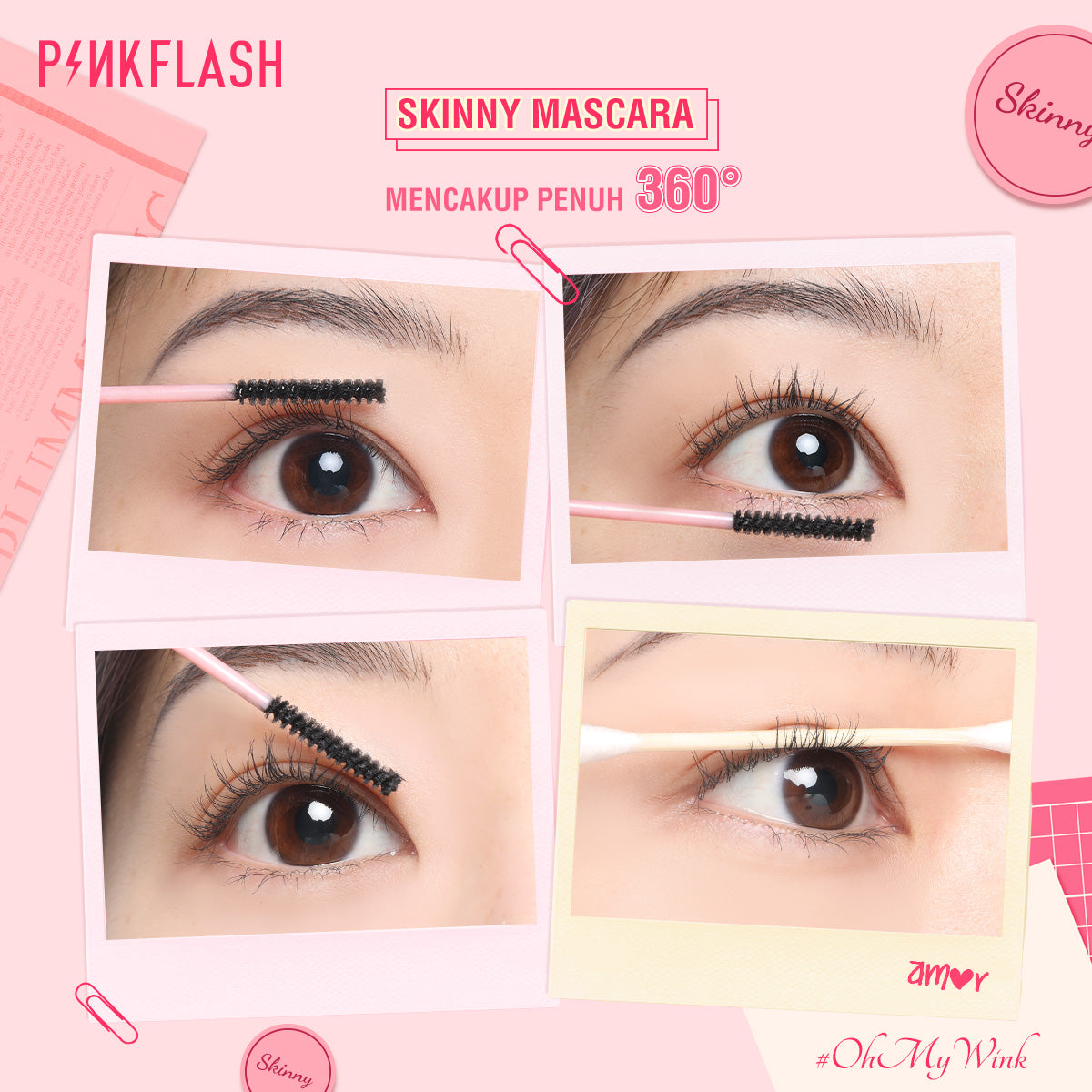 Pinkflash Lengthening Waterproof Micro Brush Mascara PF-E10