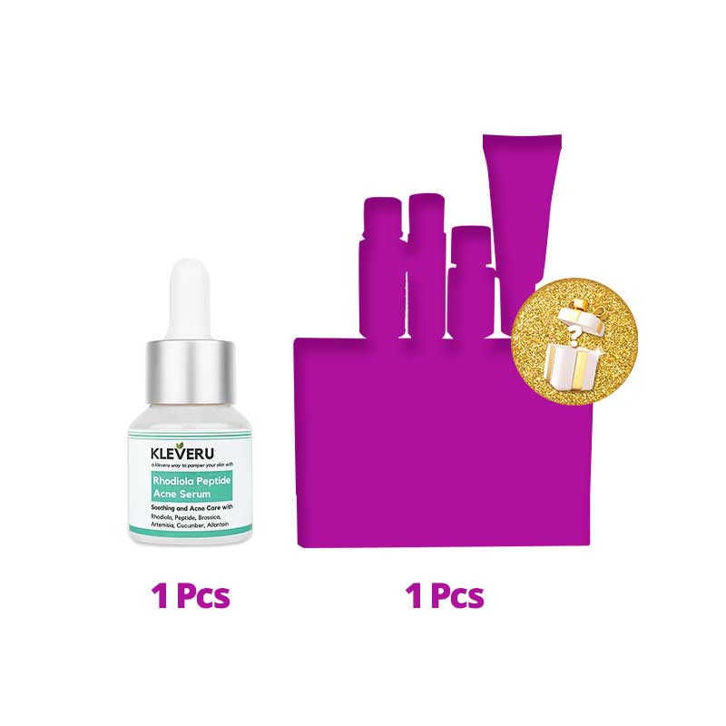 COMBO 1+1 Kleveru Rhodiola Peptide Acne Serum 15 ml Free Mystery Box