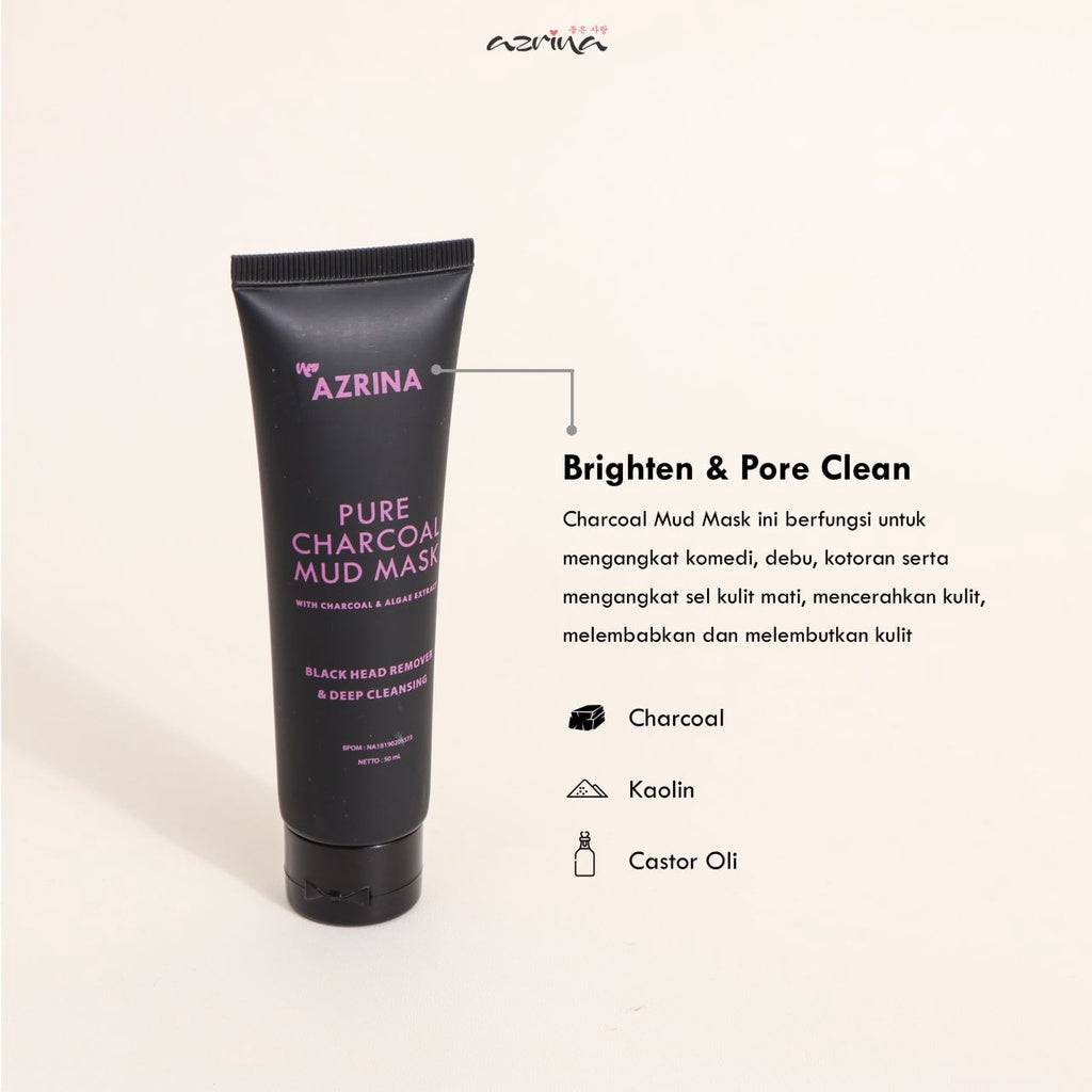 Azrina Pure Charcoal Mud Mask | 50 ml