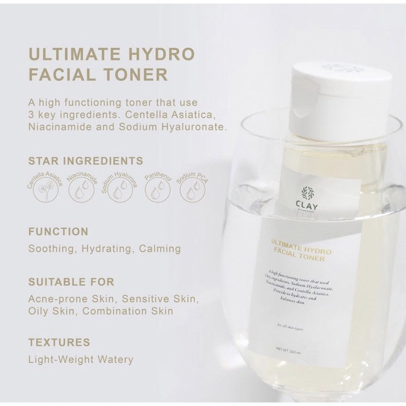 Clay Botanicals Ultimate Hydro Facial Toner | 100 ml