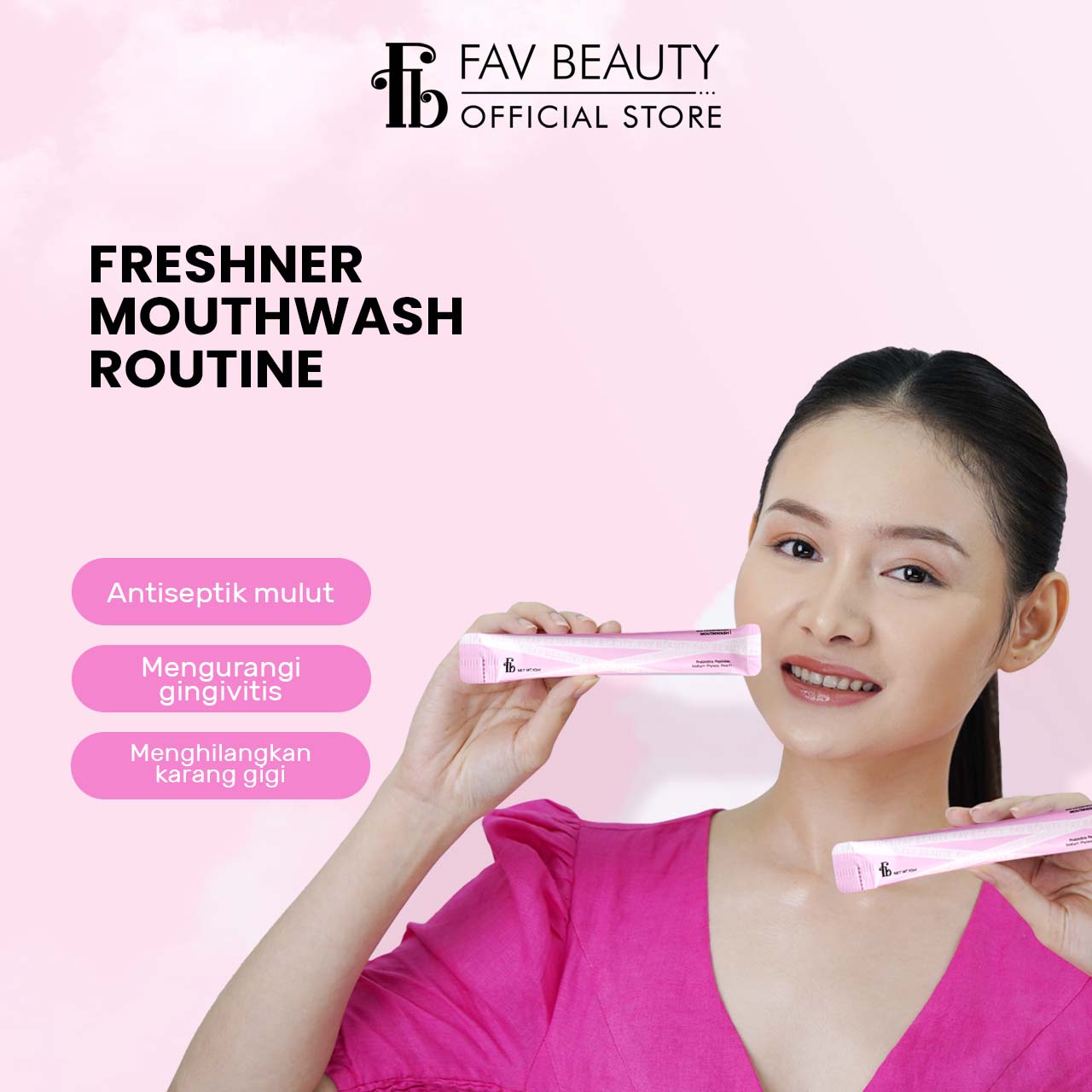 FAV Beauty Go Freshener Mouthwash Sachet | 13 ml x 10 pcs