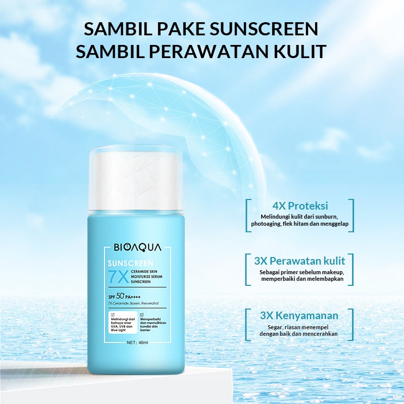 BIOAQUA 7X Ceramide Skin Moisturize Serum Sunscreen SPF 50 PA++++ 40ml