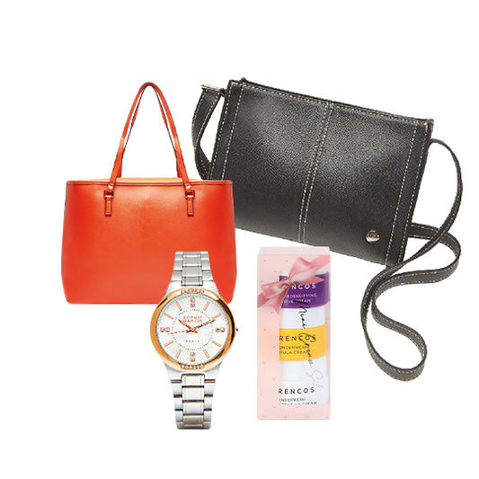 [Mega Combo] Sophie Martin Elgant Bag + Margaret Silver + Forencos Mini Cream Set + [Free] Tote Bag