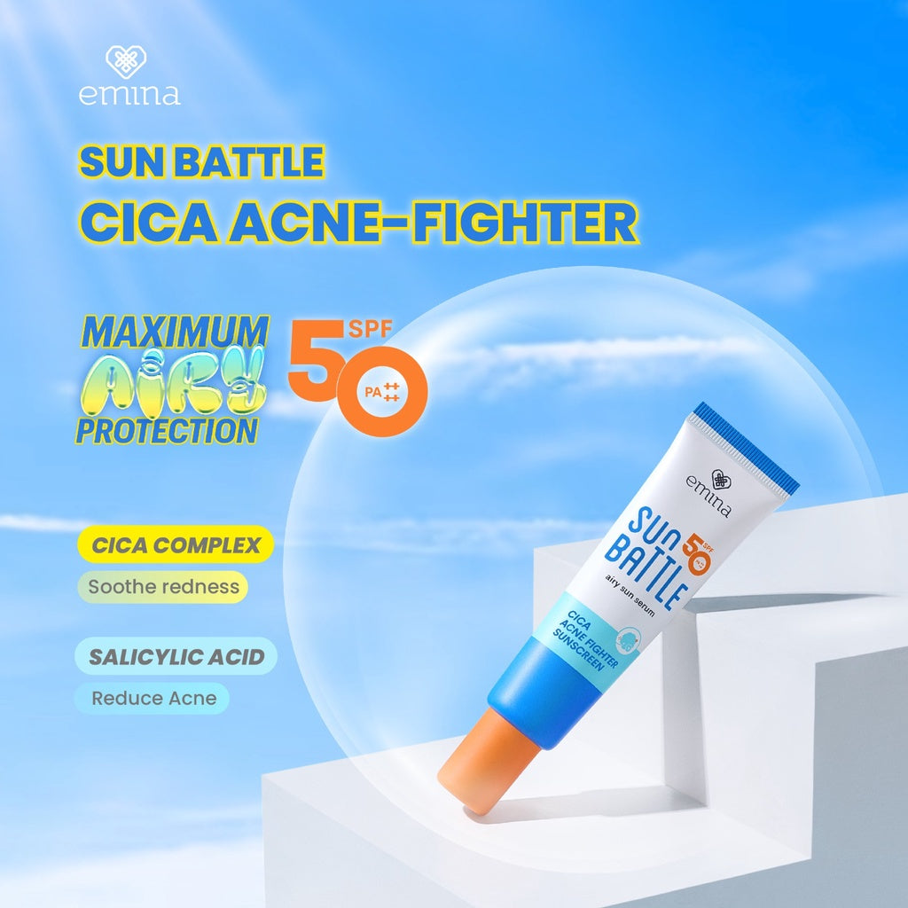 EMINA Sun Battle SPF 50 PA Cica Acne Fighter Sunscreen | 30 ml