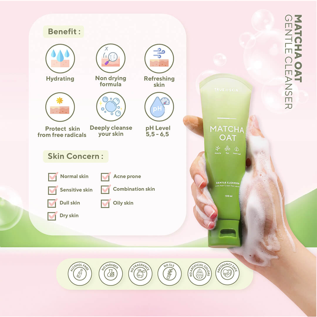 True To Skin Matcha Oat Gentle Cleanser | 100 ml