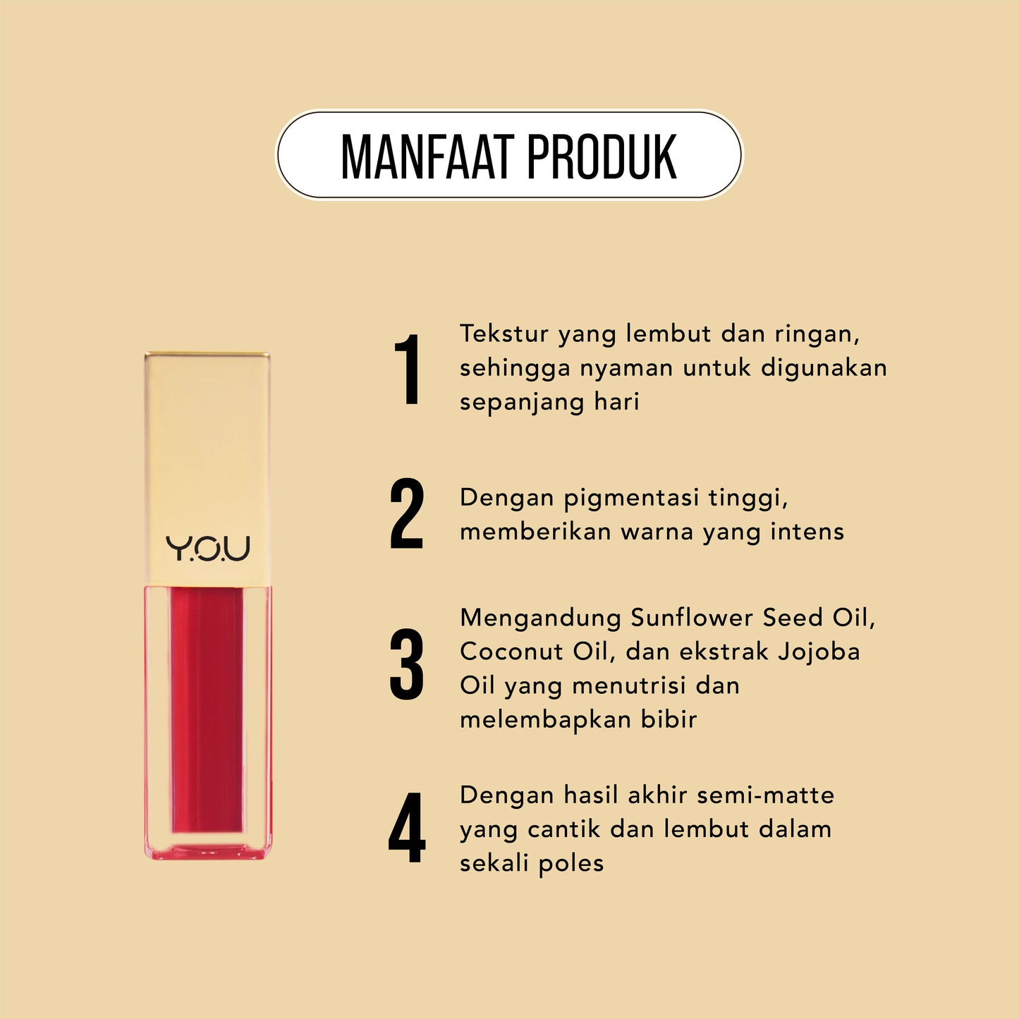 Y.O.U Rouge Velvet Matte Lip Cream - 02 Sweet Macaraon