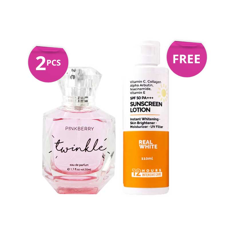 [Combo] PINKBERRY EDP Twinkle 50ml + Free Item Real White Whitening Sunscreen Lotion