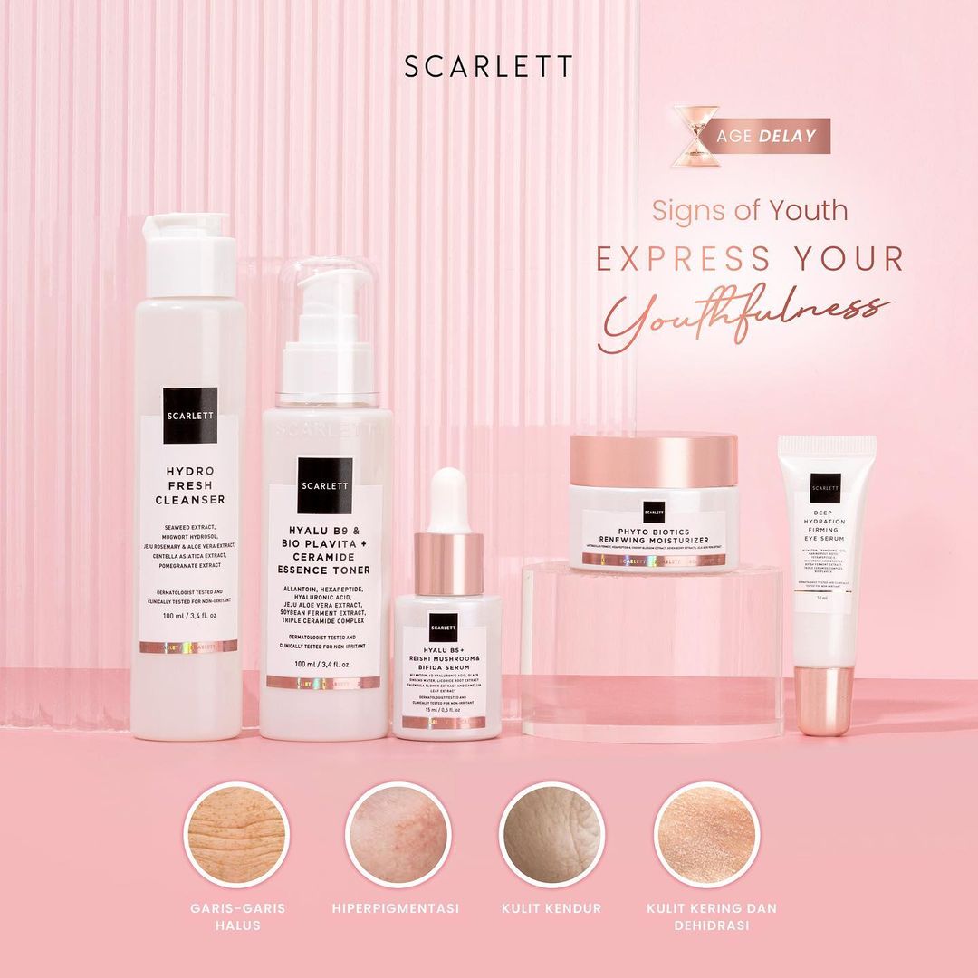 [Exp. Juni 2024] Scarlett Whitening Age Delay - Hyalu B5 + Reishi Mushroom & Bifida Serum | 15 ml