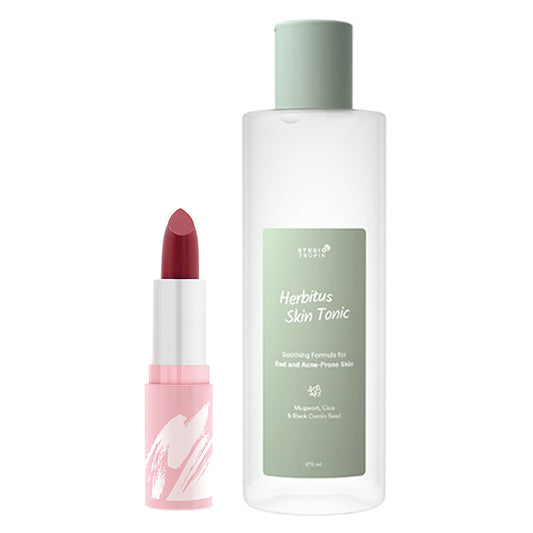 [Combo] Studio Tropik Herbitus Skin Tonic (Giga Size) (10 ml) + [Free] Pinkberry Lip Moist It's Wine