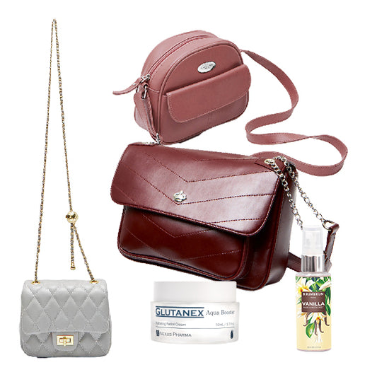 [Mega Combo] Sophie Martin Bag And Watch X Glutanex  X Brunbrun + [Free] Brunbrun Paris Hair And Body Mist Vanilla