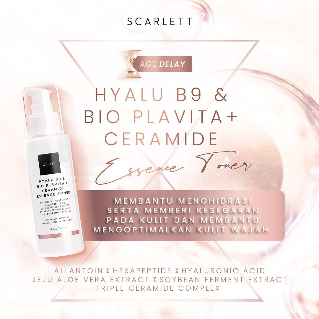 [Exp. Juni 2024] Scarlett Whitening Age Delay - Hyalu B9 + Bio Plavita & Ceramide Essence Toner | 100 ml