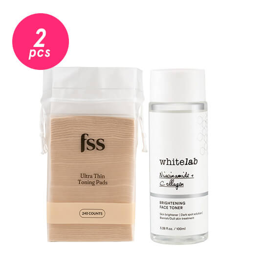 [Combo] Whitelab Brightening Facial Toner + For Skin's Sake FSS Ultra Thin Toning Pads