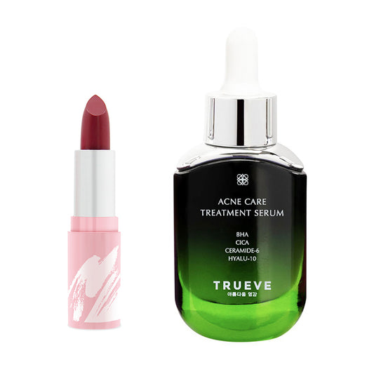 [Combo] Trueve Acne Care Treatment Serum (30 ml) + [Free] Pinkberry Lip Moist It's Wine