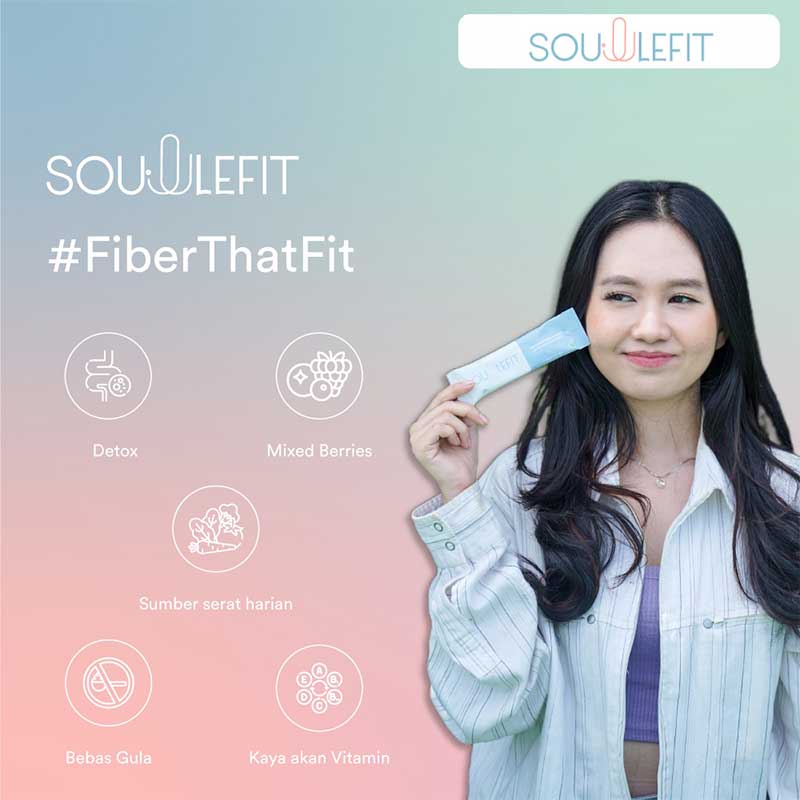 Soullefit Fiber Drink Travel Pack | Fiber & Probiotics Drink | 1 Box Isi 5 Sachet 75gr