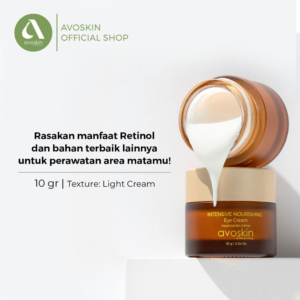 AVOSKIN Intensive Nourishing Eye Cream Alpha Arbutin + Squalane + Kojic Acid + Retinol + Peptide + Edelweiss Extract | 10 gr