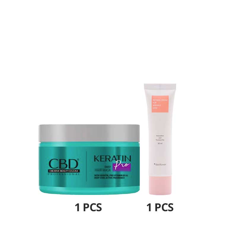 COMBO 1+1 CBD Keratin Pro Daily Use Hair Mask | 250g Free Bellflower