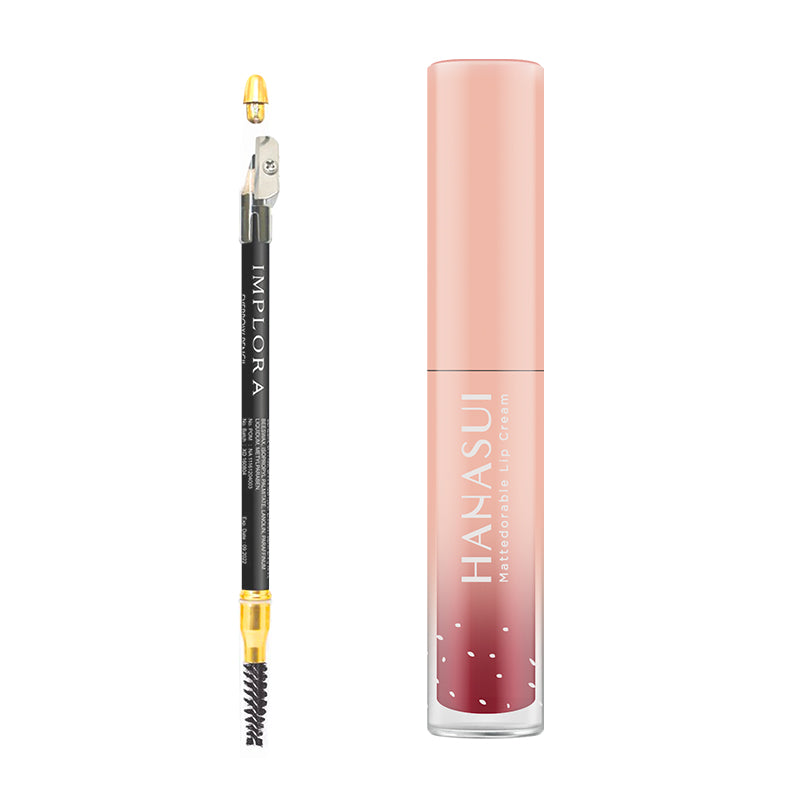 [Combo] Hanasui Lip Cream Glam #16 (4g X 72) + [Free] Implora Eye Pencil