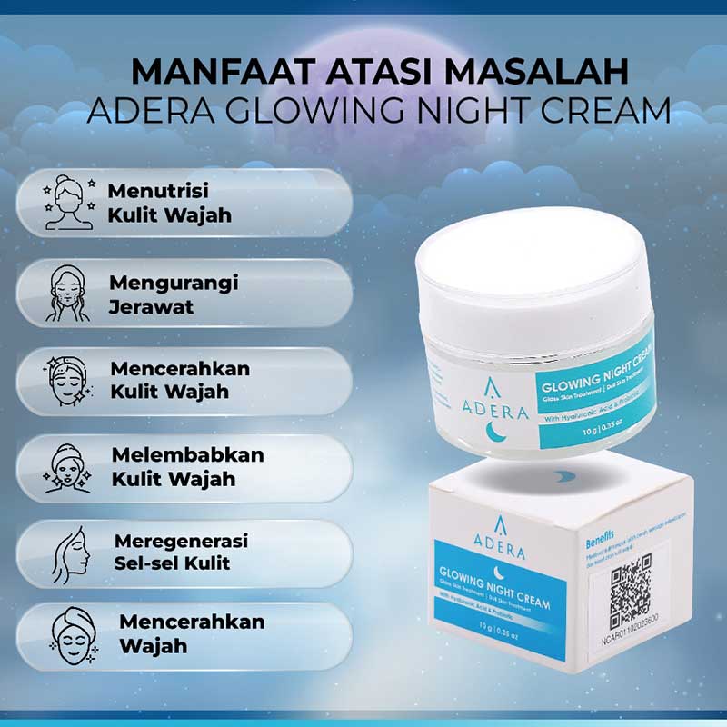 Adera Glowing Krim Malam | 10gr