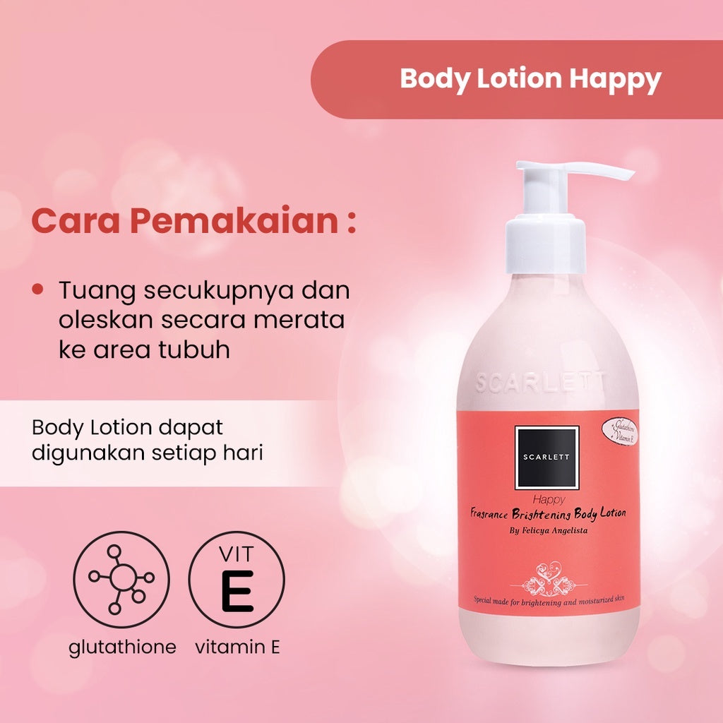 Scarlett Whitening Fragrance Body Lotion Happy | 300 ml