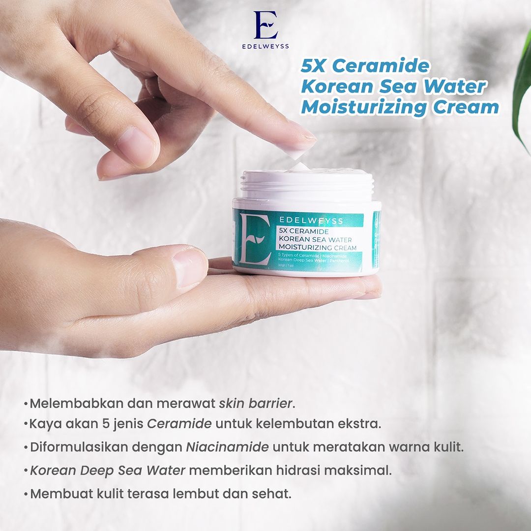 Edelweyss 5X Ceramide Korean Sea Water Moisturizing Cream | 30gr