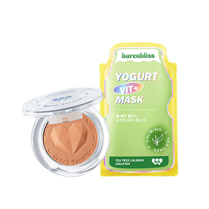 [Combo] Barenbliss Spark-Tacular Party Blush - 01 Peach Topaz + [Free] Yogurt Vit+ Mask Calming Sheet Mask