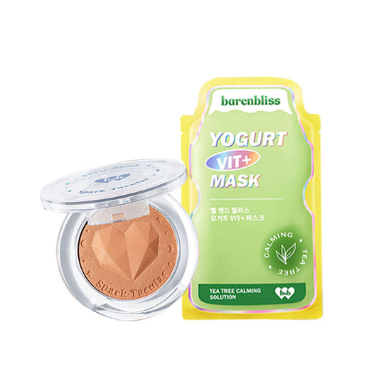 [Combo] Barenbliss Spark-Tacular Party Blush - 01 Peach Topaz + [Free] Yogurt Vit+ Mask Calming Sheet Mask