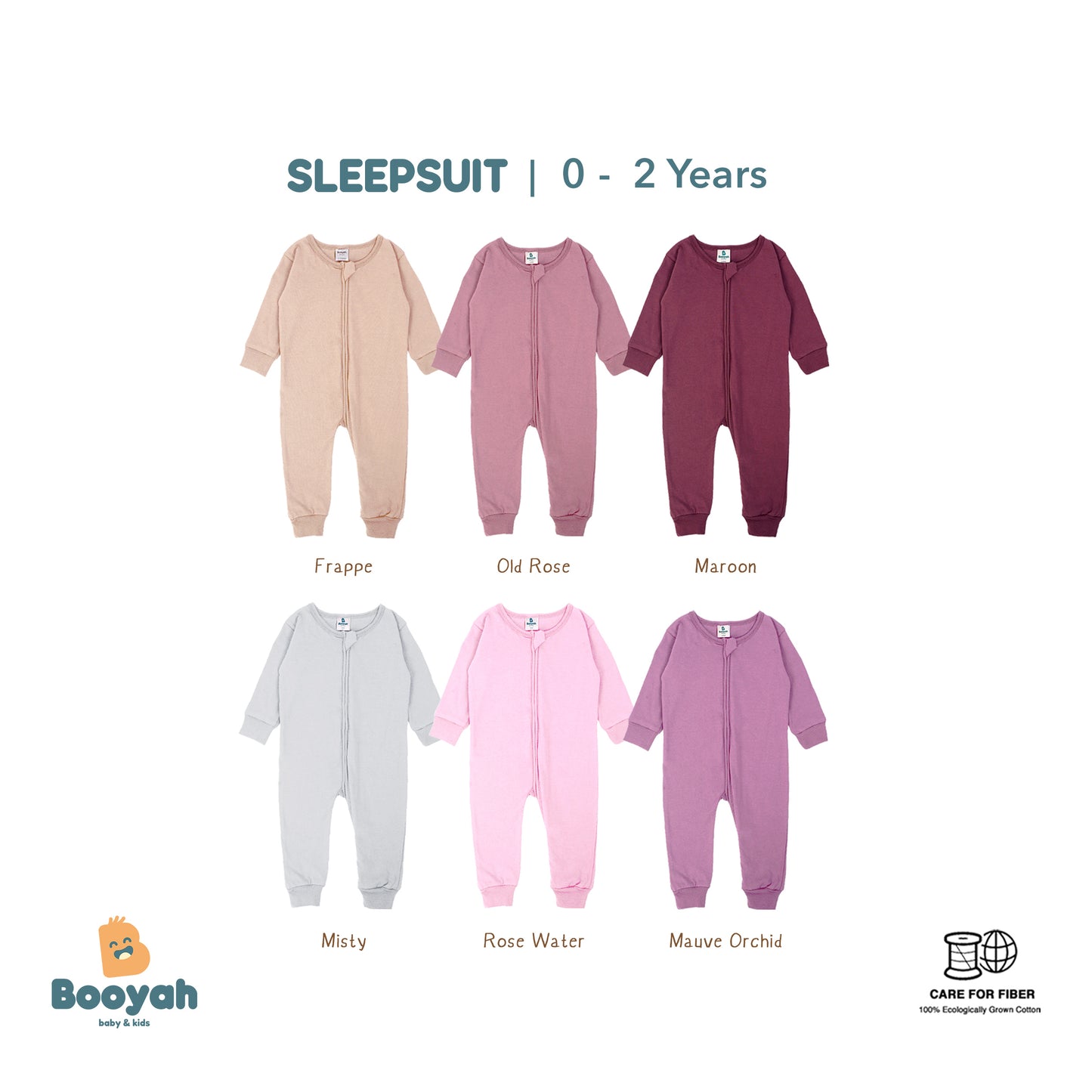 Booyah Baby & Kids Piyama Bayi - Sleepsuit Rose Water (6-12 Month)