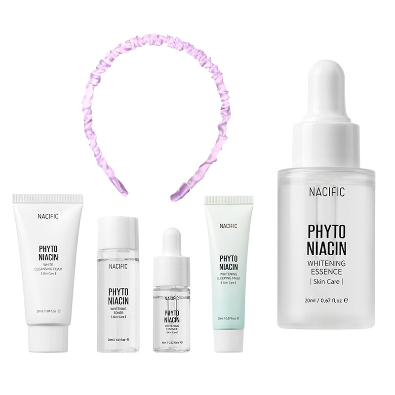 [Combo] Nacific Phyto Niacin Whitening Kit Skin Care (100 g) + Whitening Essence Skin Care (20 ml) + [Free] Bando Scrunchie Korea