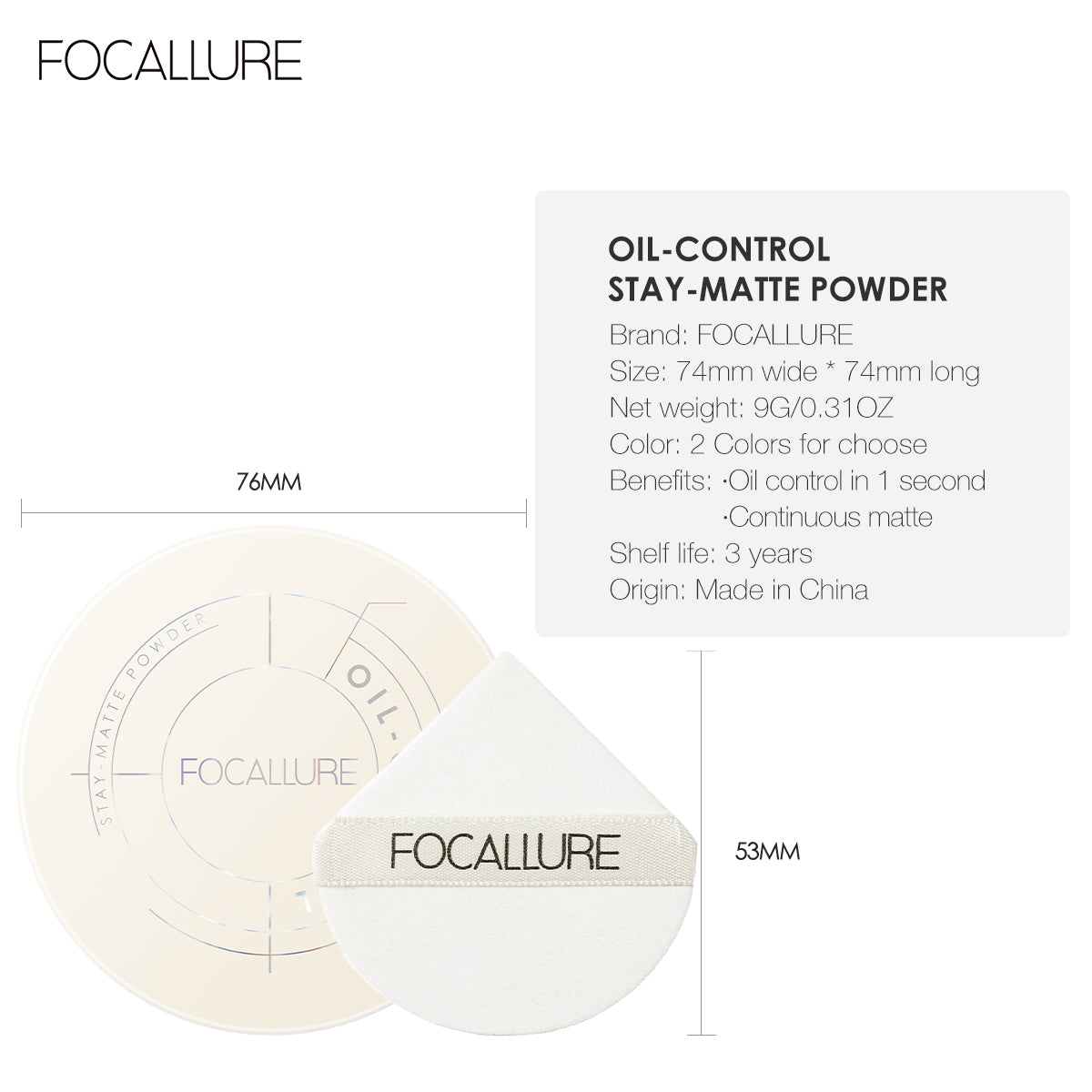 Focallure Oil Control Stay - Matte Powder FA236 #001