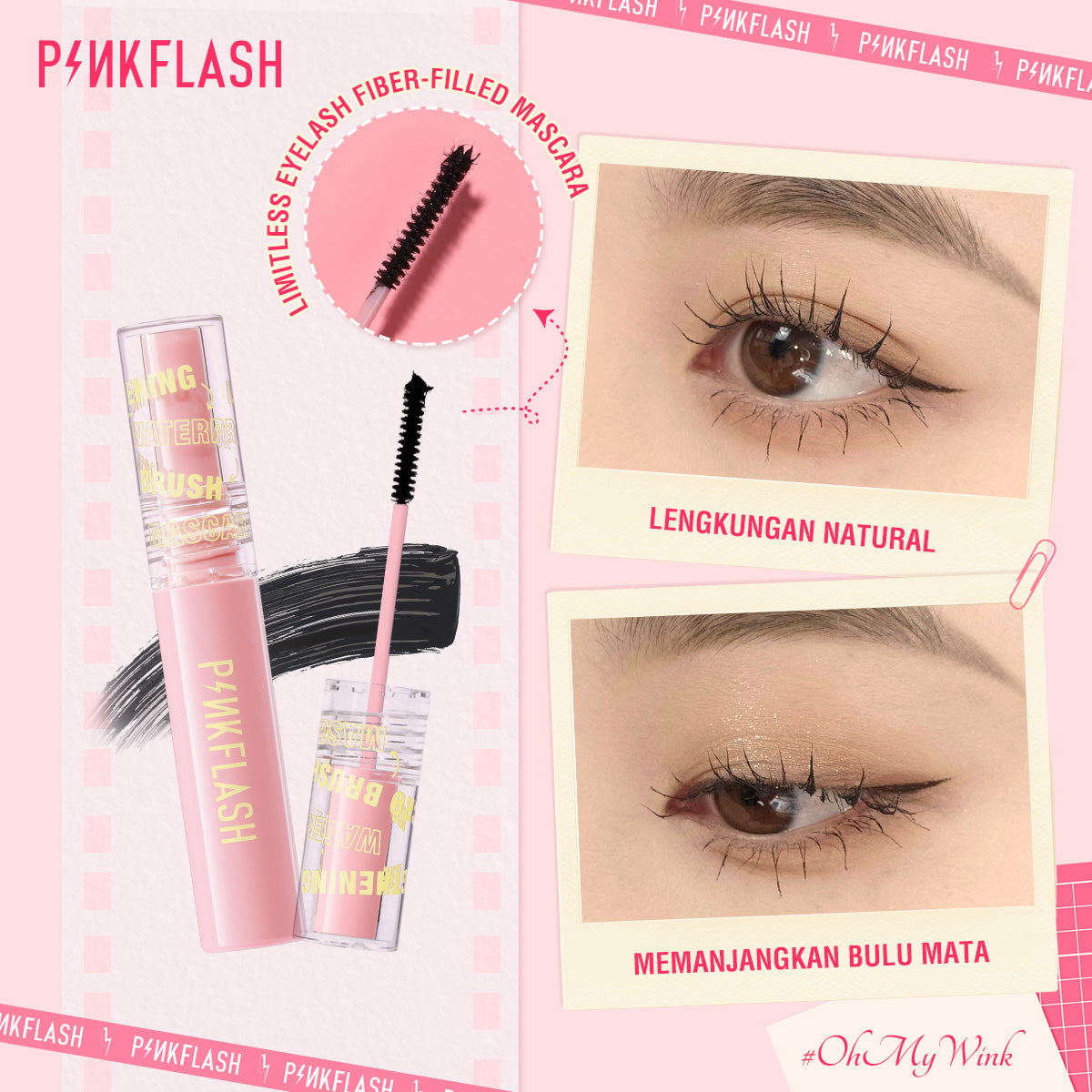 Pinkflash Lengthening Waterproof Micro Brush Mascara PF-E10