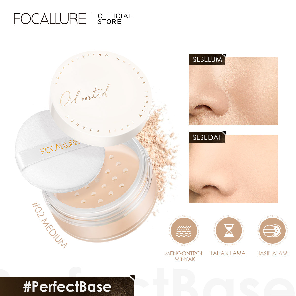 Focallure Poreless Matte Loose Powder FA201 - #02