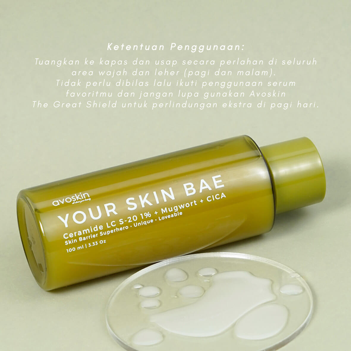 Avoskin Your Skin Bae Ceramide LC S-20 1%+ Mugwort + Cica Toner | 100 ml