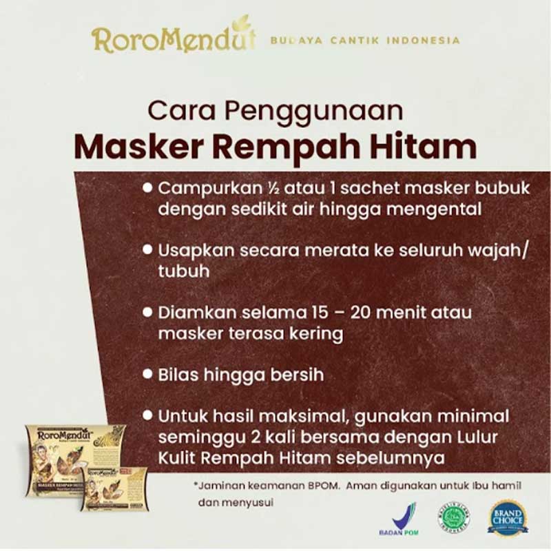 Roro Mendut Masker Rempah Hitam Whitening Mask | 40 g