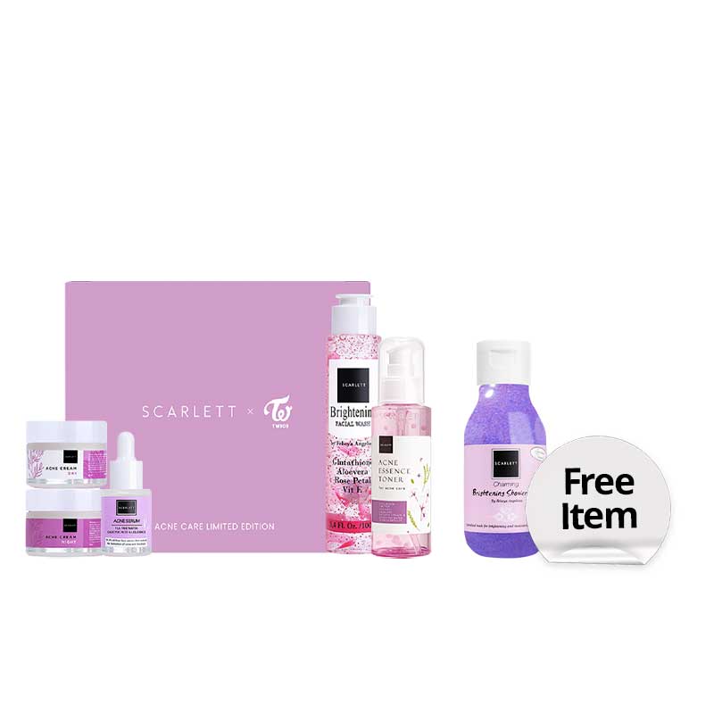 [Combo] Scarlett Whitening X Twice Acne Care Limited Edition | 850 g + Free Shower Scrub Charming 30 ml