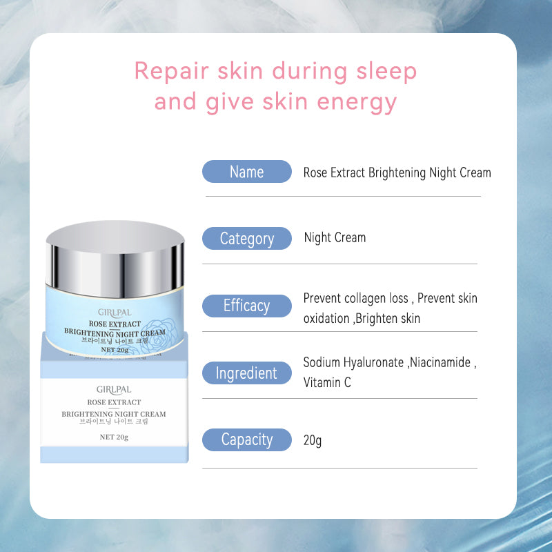 Girlpal Rose Brightening Night Cream Vitamin C + Niacinamide | 20 g