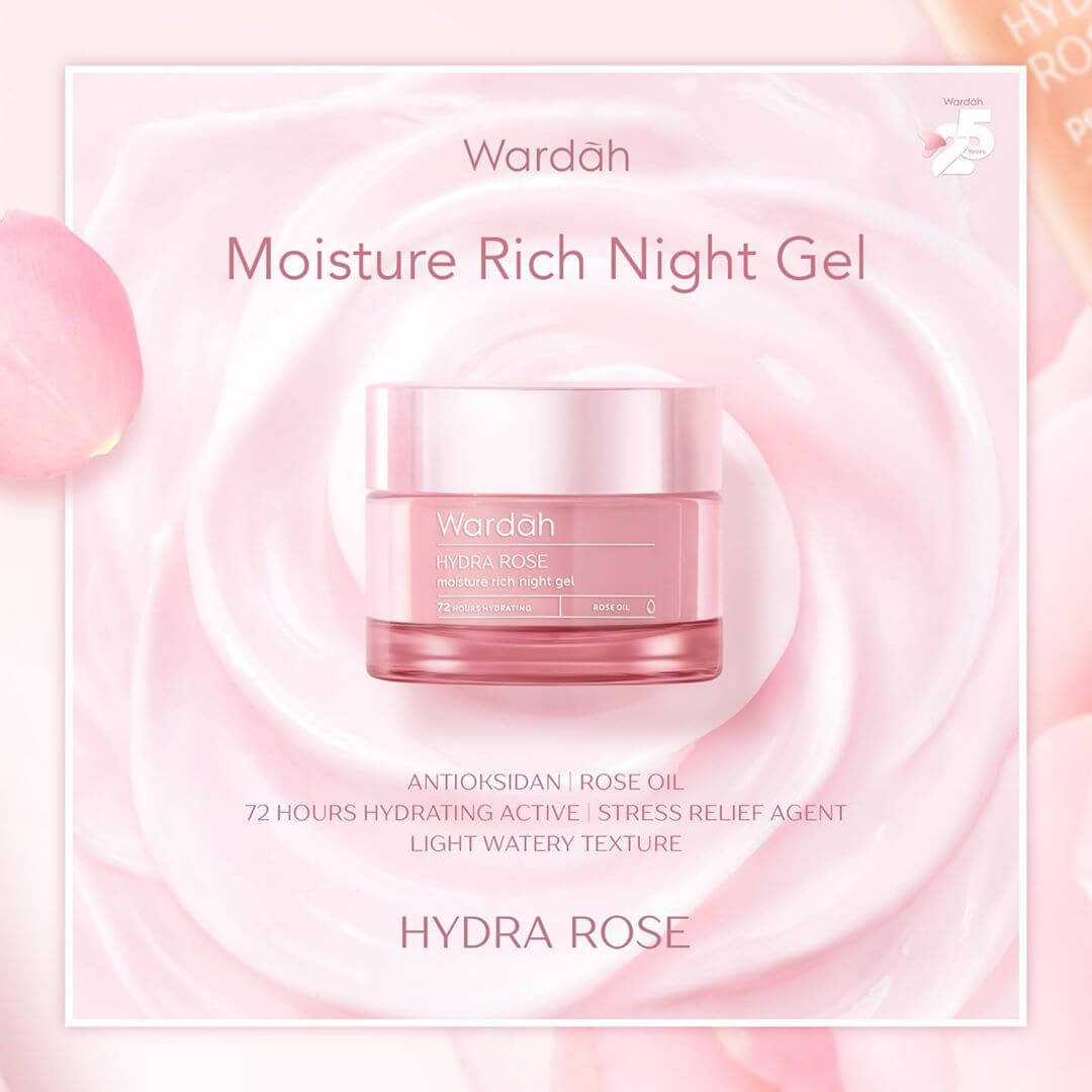 Wardah Hydra Rose Moisture Rich Night Gel | 40 g