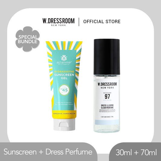 Combo Azarine Mini Hydrasoothe Sunscreen Gel SPF45 PA++++ | 30 ml + WDressroom Dress & Living Clear Perfume No. 97| 70 m