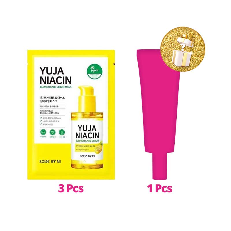 [Combo 3+1] Some By Mi Yuja Niacin 30 Days Blemish Care Serum Mask Free Mystery Box