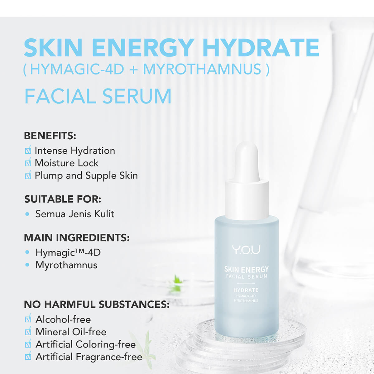 Y.O.U Skin Energy Hydrate (Hymagic-4D+Myrothamnus) Facial Serum | 20 ml