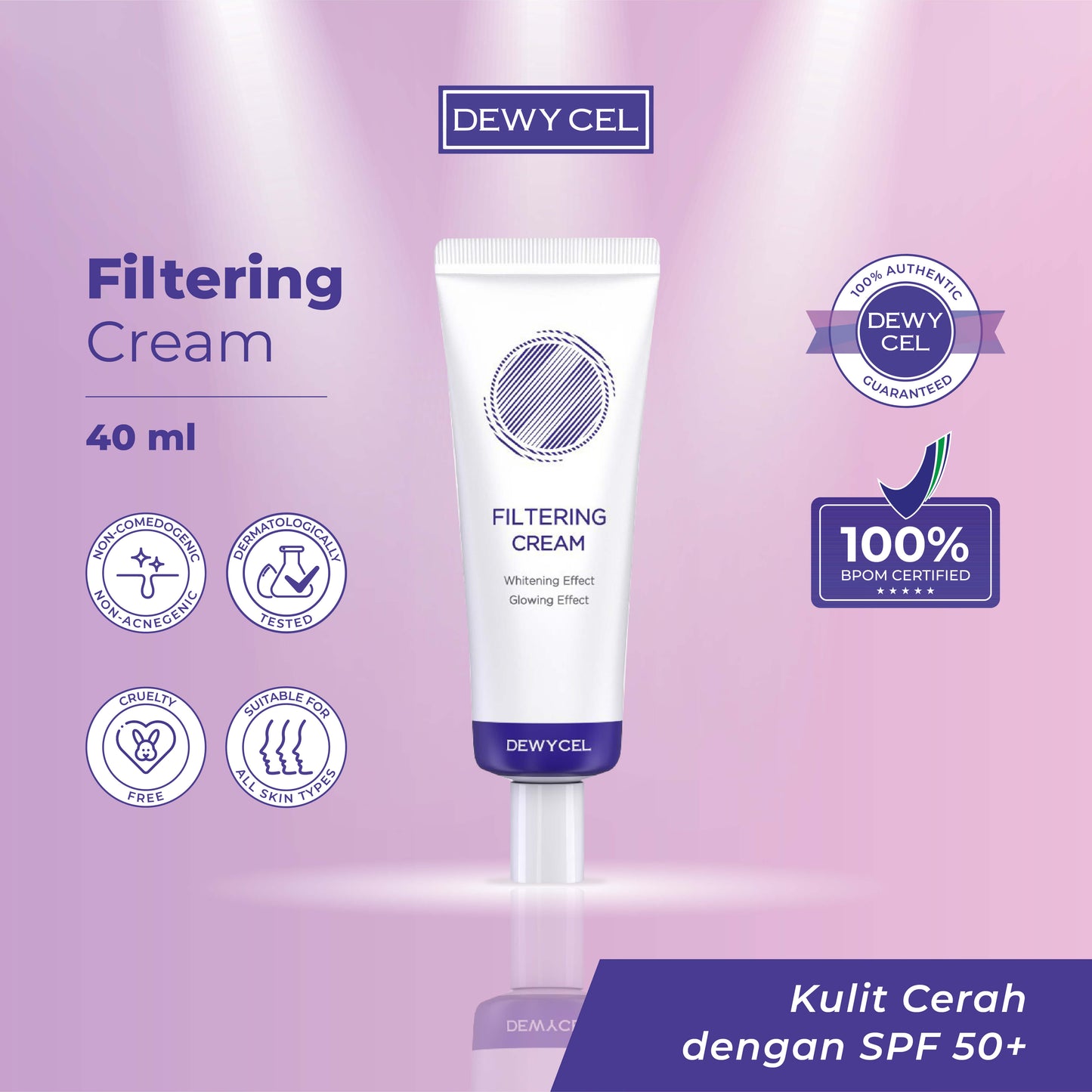 Dewycel Filtering Cream SPF 50+ PA++++ | 40 ml