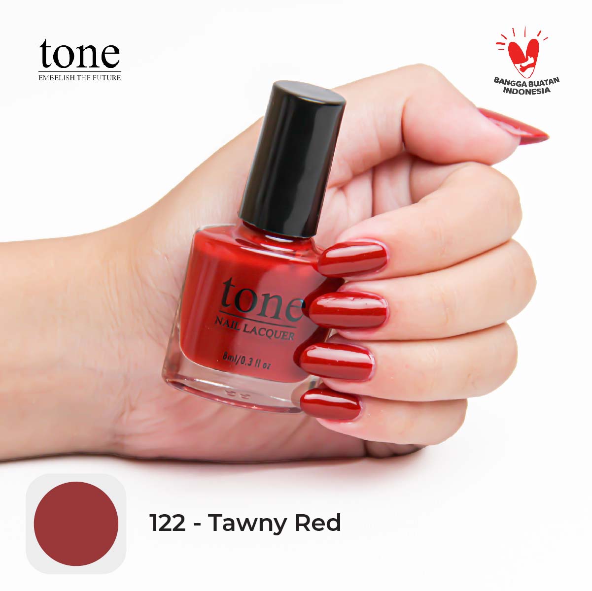 Tone Nail Polish Glossy Red Series 122 | 8 ml