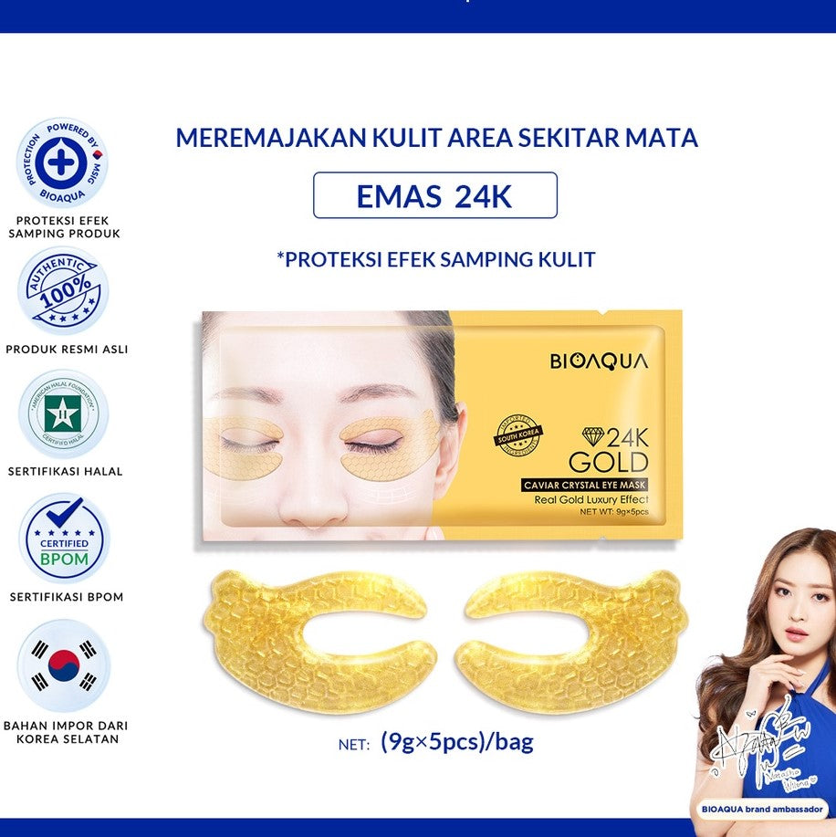 BIOAQUA 24K Gold Caviar Crystal Eye Mask (9gÃ5pcs)/bag