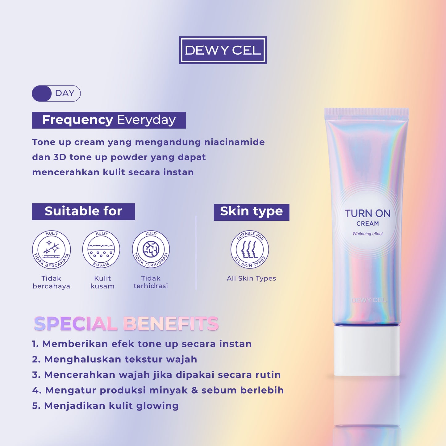 Dewycel Turn On Cream - Whitening Effect | 50 ml