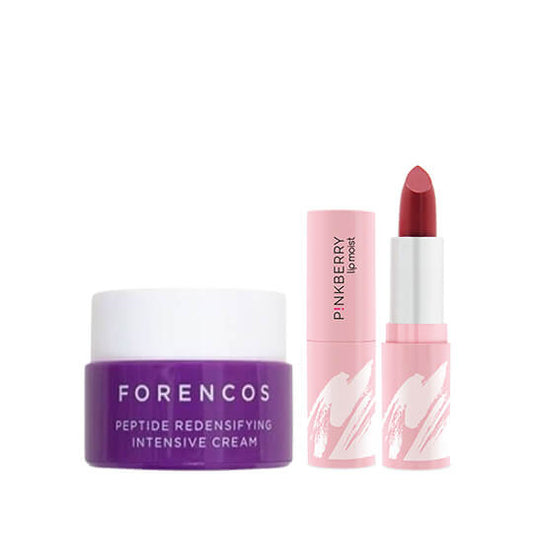 [Combo] Forencos Peptide Cream Anti Aging Untuk Kulit Glowing + [Free] Pinkberry Lip Moist Warm Flame